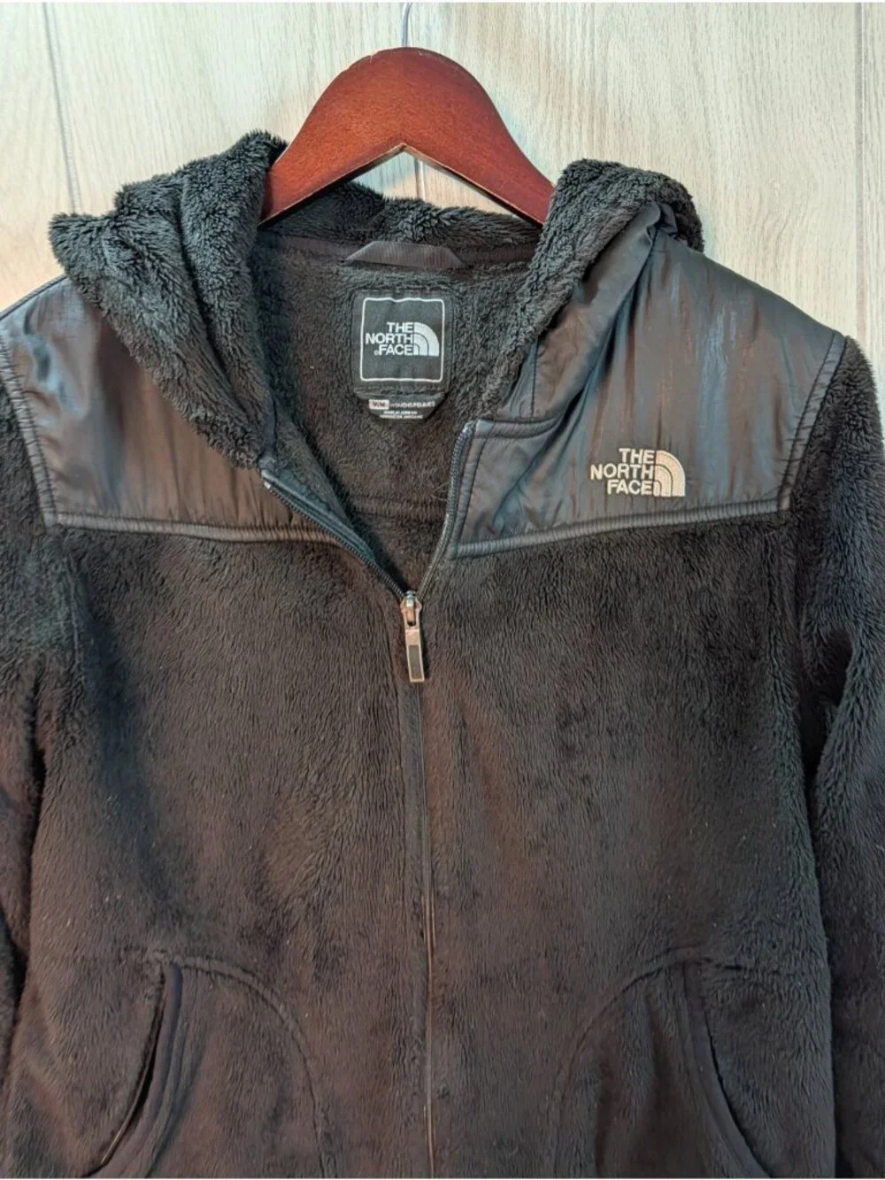 The North Face Jacket Women's M Black Oso Fleece Hooded Outdoor Hiking Gorpcore